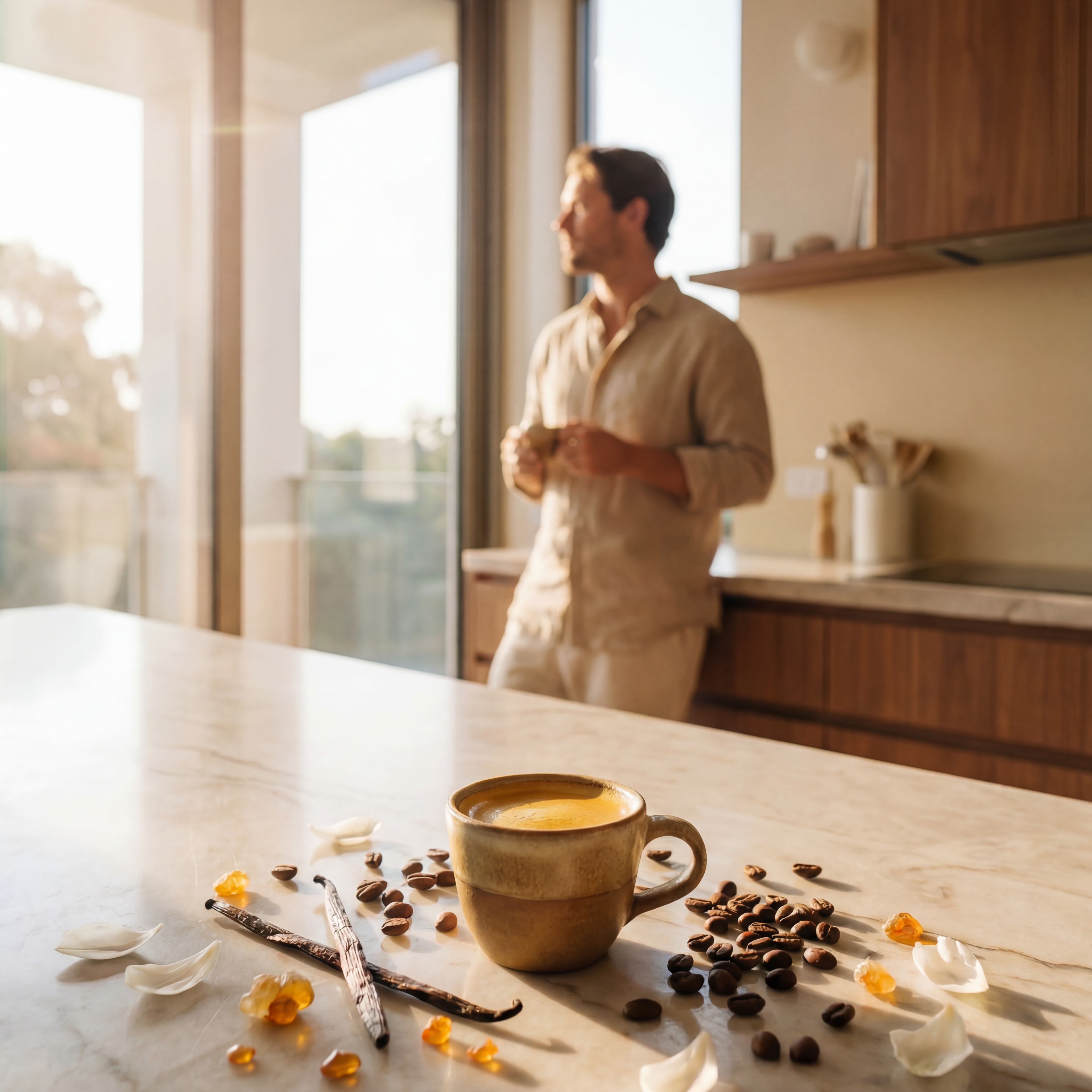 the first espresso in the morning