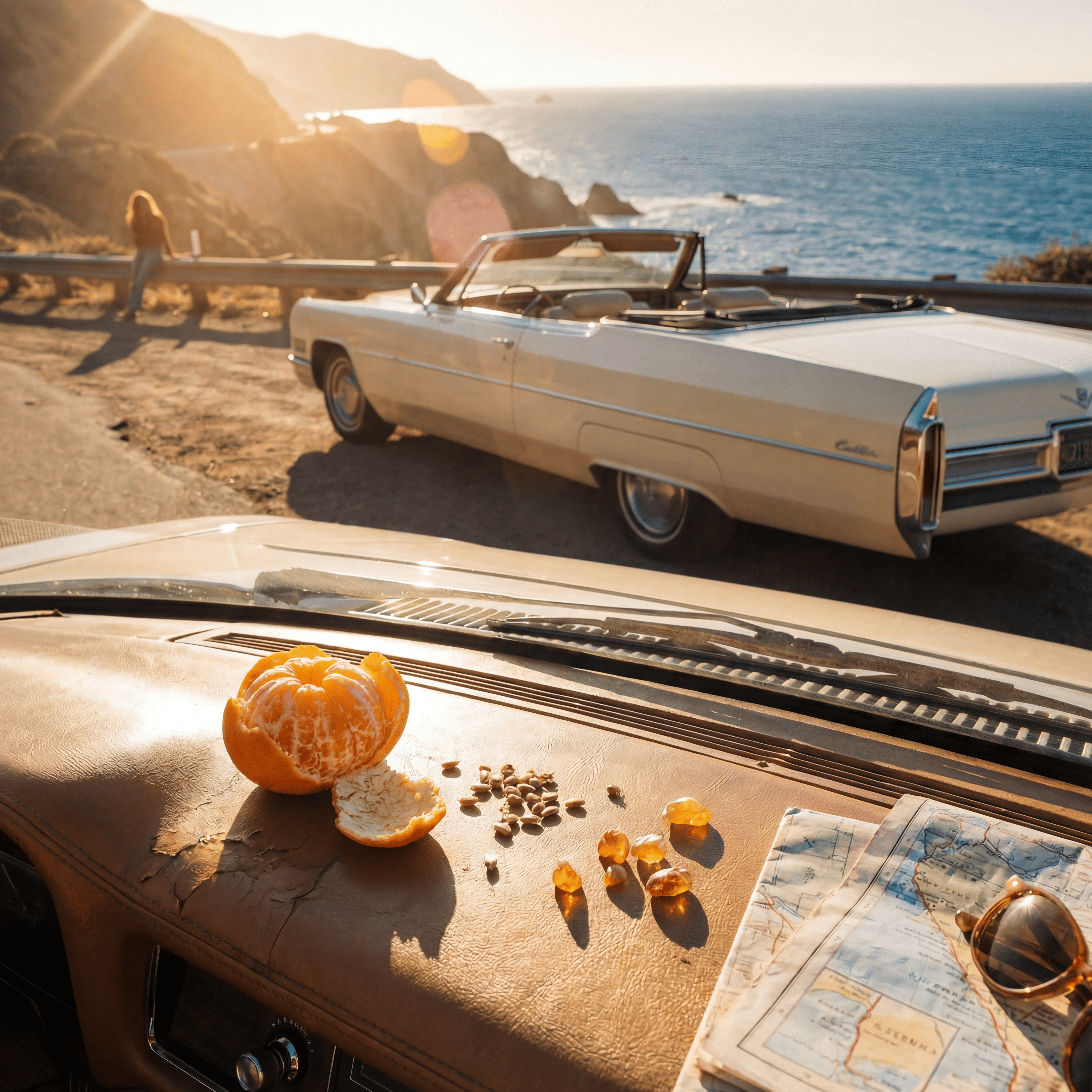 in a Cadillac through California