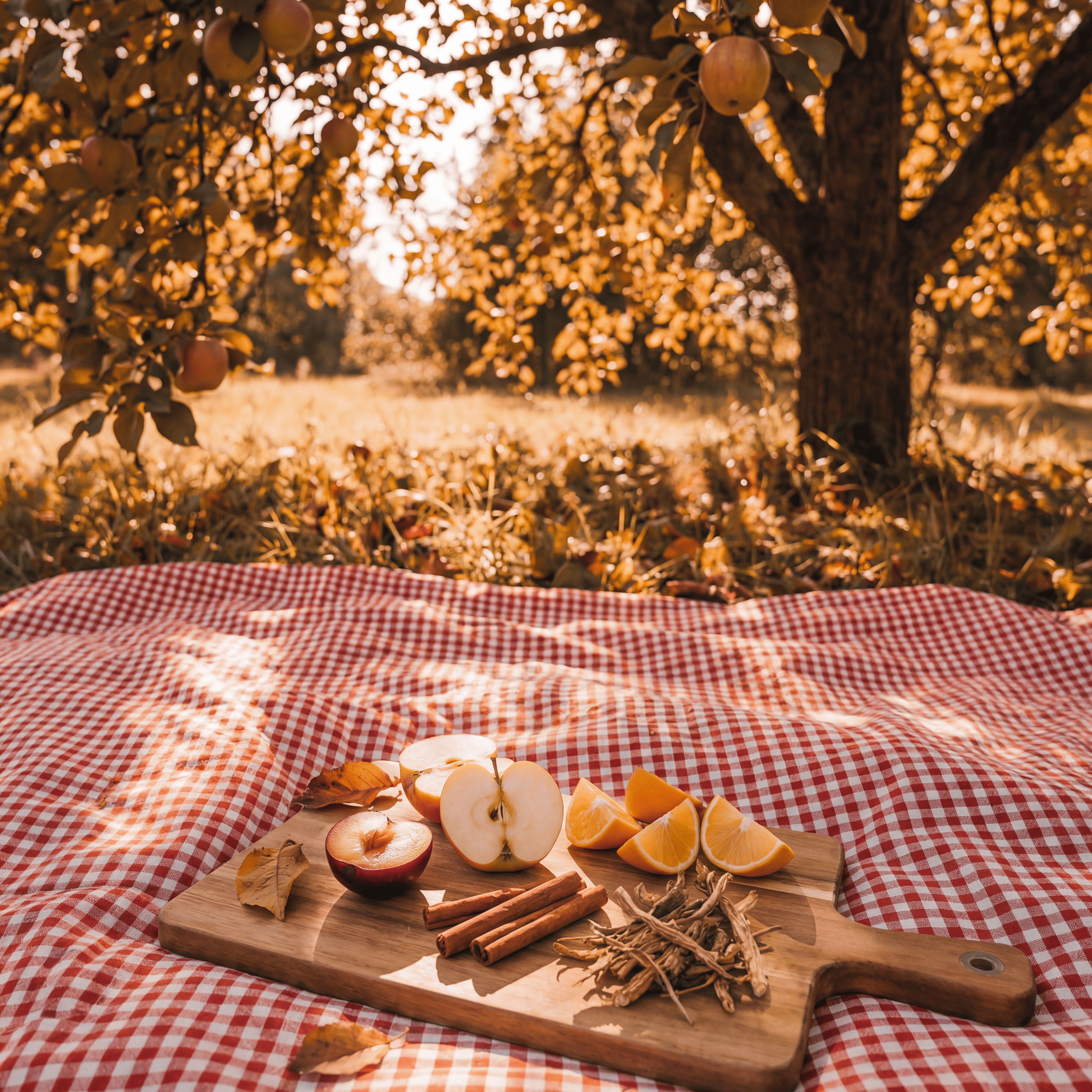 ein Picknick unter dem Apfelbaum